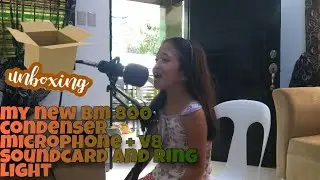 Unboxing my new BM 800 condenser microphone + v8 soundcard and ring light