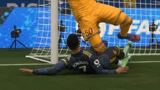 FIFA 22 PS5 - Cristiano Ronaldo scores with sliding tackle