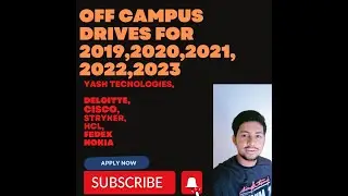 Latest Off Campus Drive CISCO, DELOITTE, YASH TECH, NOKIA,FEDEX,HCL,STRYKER  | @Codeshop By Nitesh