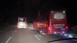 SCANIA MULTI AXLE CHASING VOLVO B11r AT HIGH SPEED | DANGEROUS DRIVING & CHASING #scania #bus #volvo