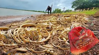 OMG, Wow found treasure underground like gold necklace, coins earing & more.