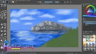 Пейзаж маслом в krita| speedpaint