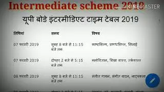 Up board time table 2019 Class 12th | up board scheem 2019 class 12th | pdf