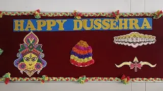 DUSSHERA PINBOARD DECOR #rajisatyacrafts #school #crafts#diy#dussehra #festival #trending #viral 