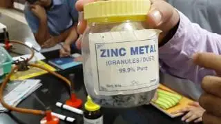 Sublimation of iodine by zinc and few drops of water /  magic experiment