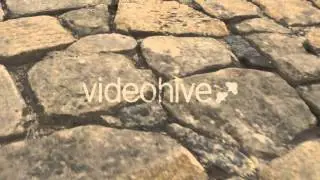 Old Paving Stone Road Paved With Yellow Square Stones Way to a Dormition Cathedral at Holy