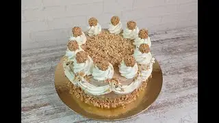 вкуснейший торт ДЖОТТО! всегда ровный ОРЕХОВЫЙ бисквит! Ручным миксером!