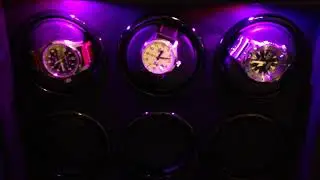 OLYMBROS Wooden Automatic Watch Winder Storage Box with LCD Touch Screen (12 Watches)