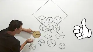 OPTICAL ILLUSION ART 3D WALL PAINTING ART || CUBE GRAVITATION || LUBANG TEMBOK 3D
