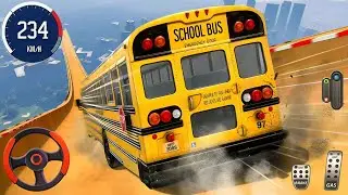 Crazy Bus Mega Ramp Impossible Racing - Coach Bus Simulator : Ramp Stunt 3D - Android Gameplay #3