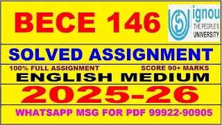 BECE 146 solved assignment 2025-26 in English || bece 146 solved assignment 2026 || bece146 2025-26