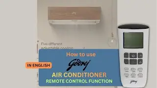 How to operate godrej air conditioner remote control function in English