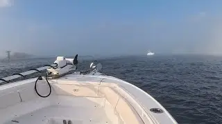 Destin East Pass Boating Through Heavy Fog