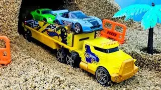 Carritos,  Autos y Camiones para Ni&ntilde;os - Construcci&oacute;n de Puentes con Arena Kinetica