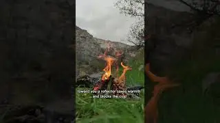 The Lean to fire #3 #truesurvival #adaptablesurvival#firetype#fire #survival  #preparedness#offgrid