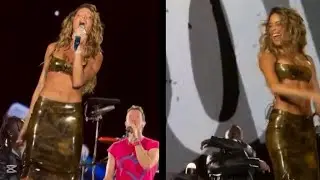 Tini sorprende en el concierto de Coldplay
