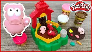 Play Doh Animal Crew Pigsley and her Splashin' Pigs Farm Animal Playset (Chim Xinh channel)