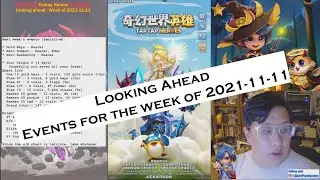 Taptap Heroes - Looking Ahead, Events for the Week of 2021-11-11