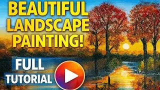 Easy painting tutorial beautiful landscape
