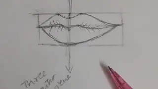 how to draw lips easy part 3 / lips three quarter view drawing / step by step lips drawing #art
