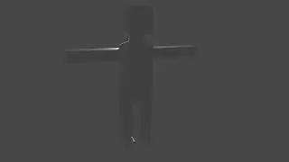 low quality t-posing guy spinning