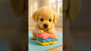 Cute puppy playing with Play-Doh 🐶 #asmr #dog #cute #puppy #playdoh #doglove