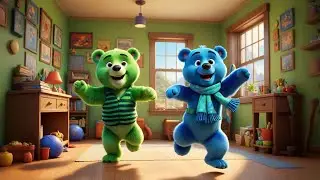Four Tiny Bears Jump on the Bed | Bouncing Bedtime Rhyme for Kids | Nursery Rhymes and Learning Song
