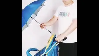 Easy use strong long handle uv umbrella for rain child stroller umbrella