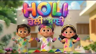Holi Animation Song for Kids | Happy Holi | ਹੋਲੀ ਆਈ🎨