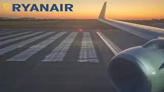 Ryanair B738 | Sunrise takeoff from Prague | 4K 60