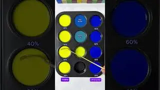 Guess the color Challenge 80% Yellow + 20% Ultramarine = ?  #colormixing #satisfying