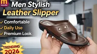 Men Stylish Leather Slipper | Comfortable & Premium Look | Trending Men Footwear 2026