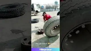 Girl Lifts a TRUCK TIRE?! 🤯 My Gym Membership Feels USELESS Now! #stronggirl #truckerlife  #beast