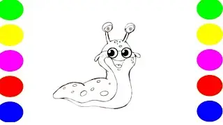 Cute Snail Drawing, Painting & Coloring For Kids and Toddlers_ Child Art #snaildrawing