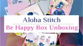 Disney Aloha Stitch Be Happy Box Unboxing | Sticker Book Flip Through