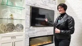 What size fireplace do I need below my TV? #electricfireplace #electricfire