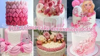 simple pink colour cake designs/pink birthday cake design/anniversary cake/theme cake/wedding cake