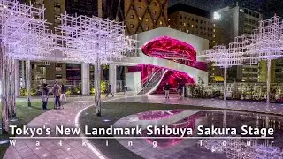 Tokyo's New Landmark: Shibuya Sakura Stage Walking Tour - Tokyo Japan [4K/HDR/Binaural]