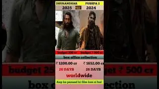 Pushpa 2 vs Dhurandhar movie box office collection comprison worldwide Allu Arjun vs Ranveer Singh