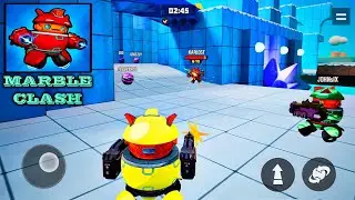 MARBLE CLASH GAMEPLAY ANDROID 3D epic battle🔥tiny robots 🤖 Collect coins destroy your enemies & win