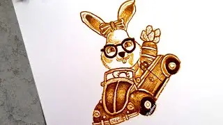 how to draw cartoon rabbit figure/mehndi totourial