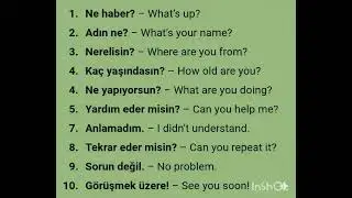 🇹🇷 Learn Turkish with English Translation | Basic Turkish Sentences