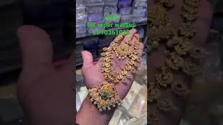 one gram gold beautiful lakshmi haram short | premium quality matt polish |1gmgoldjewellery | 1950 |