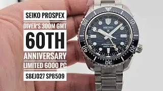 Seiko Prospex Automatic Diver's 300m GMT 60th Anniversary Limited Edition 6000 Pc SBEJ027 SPB509