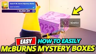 How to EASILY Search Mr. Burns Mystery Boxes (LOCATIONS) - Fortnite Simpsons Quest
