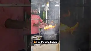 Veg Kabab Fire🔥 Paratha #shorts #lucknowstreetfood #vegkabab #kababparatha #kebab #food