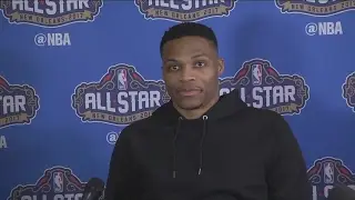 Russell Westbrook Turns Question about Kevin Durant into Fashion Advice | 2017 NBA All-Star Weekend
