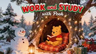 🌨️ Snowy Evening Jazz with Pooh  Warm Christmas Instrumental for Focus