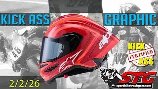 Графический дизайн шлема STG Kick Ass недели (02.02.2026): Шлем Alpinestars S-R10 Arius, черно-бе...