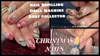 DIY GEL NAIL EXTENSION REFILLING 💅Drill & Dust Collector 💅 Christmas Nails 2025 #christmas #nails 